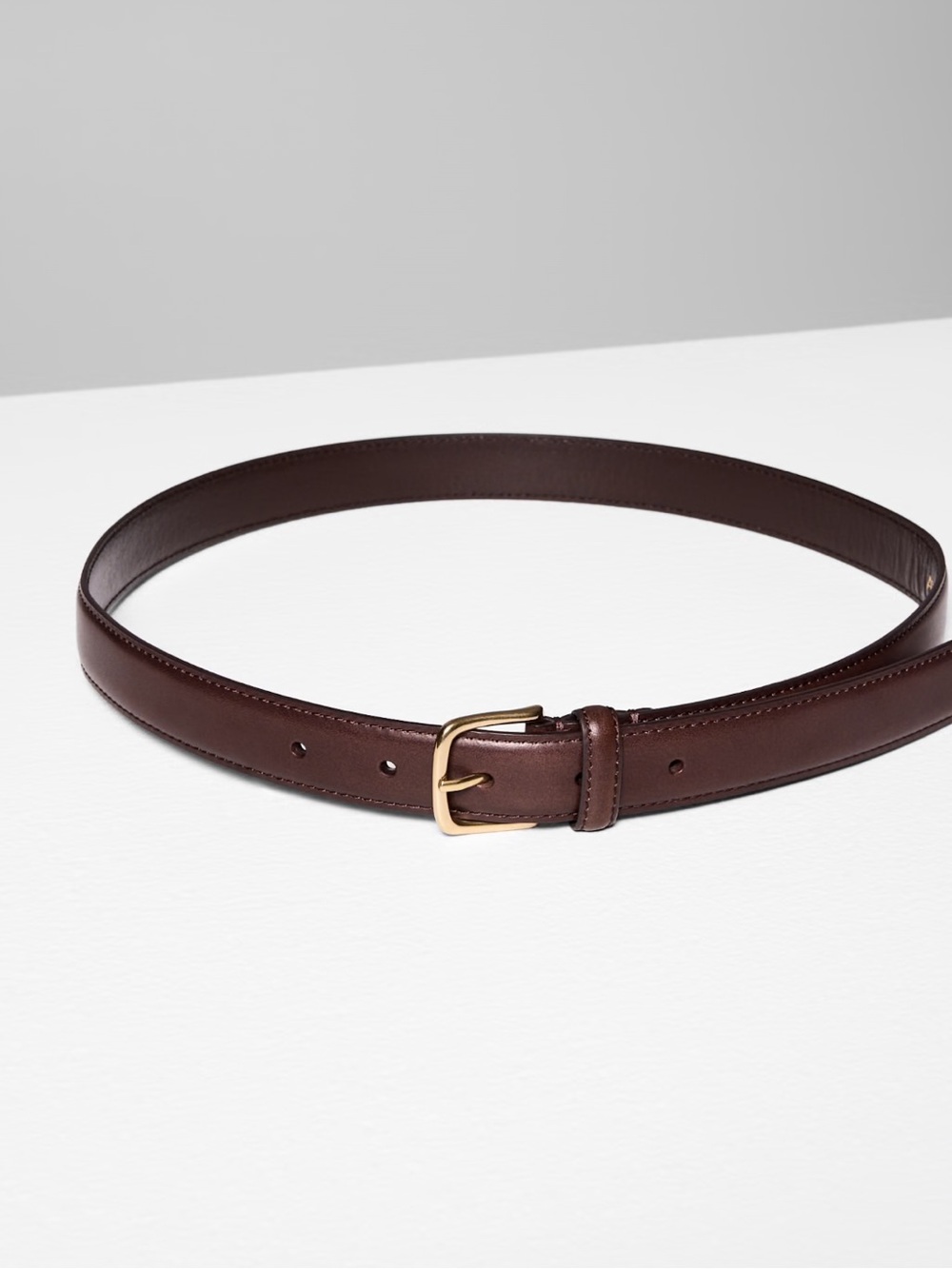 Essential Solid Brass Leather Belt - Picture 4 of 8
